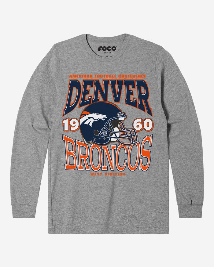 Denver Broncos Classic Team Helmet Long Sleeve T-Shirt FOCO S - FOCO.com