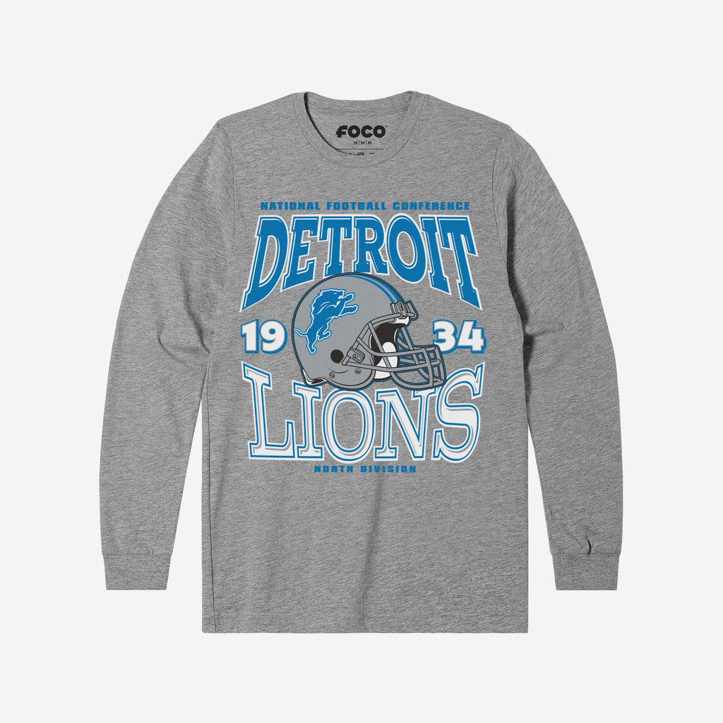 Detroit Lions Classic Team Helmet Long Sleeve T-Shirt