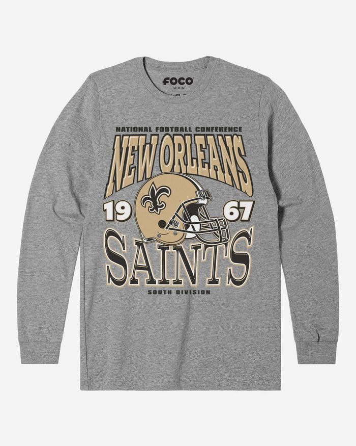 New Orleans Saints Classic Team Helmet Long Sleeve T-Shirt FOCO S - FOCO.com