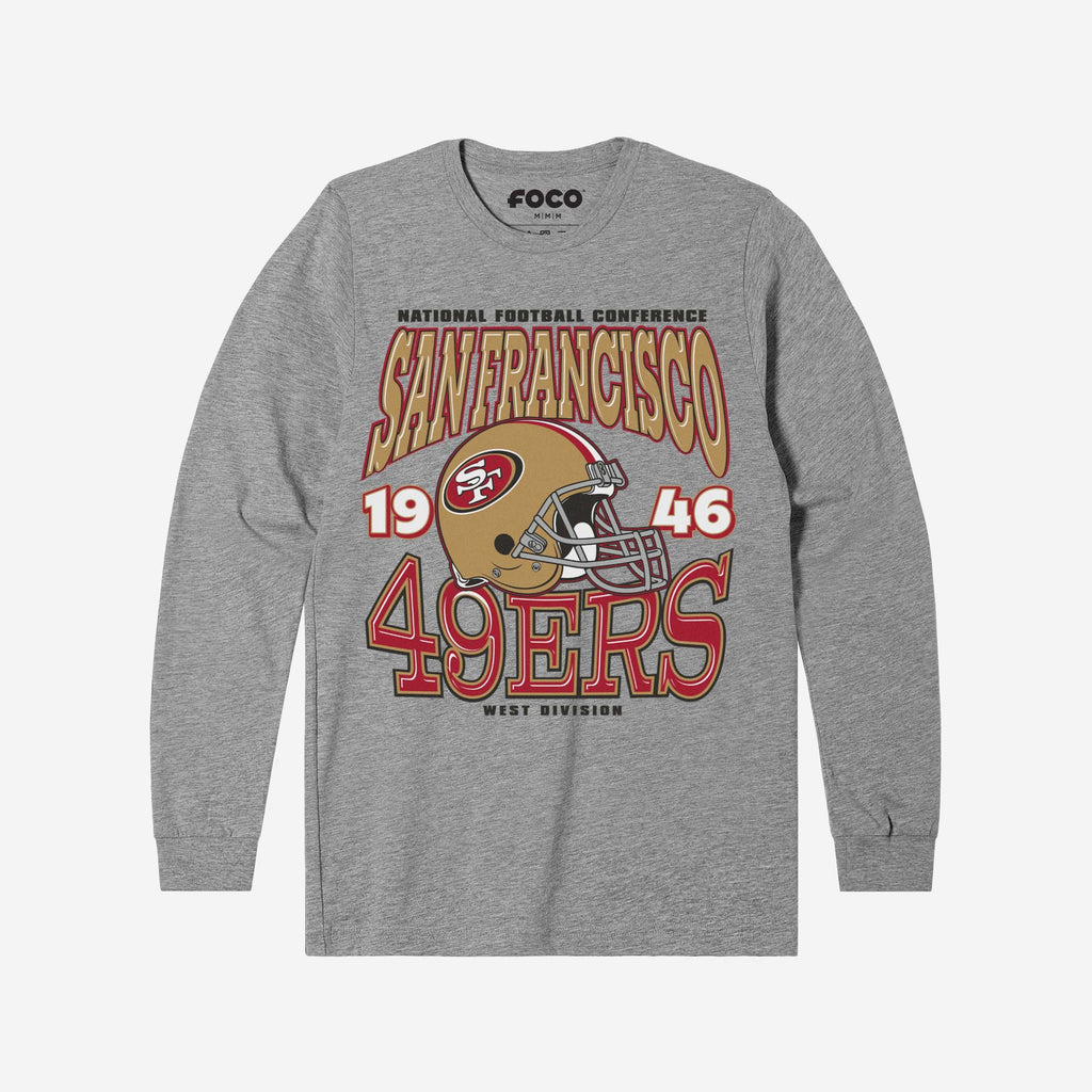 San Francisco 49ers Classic Team Helmet Long Sleeve T-Shirt FOCO S - FOCO.com