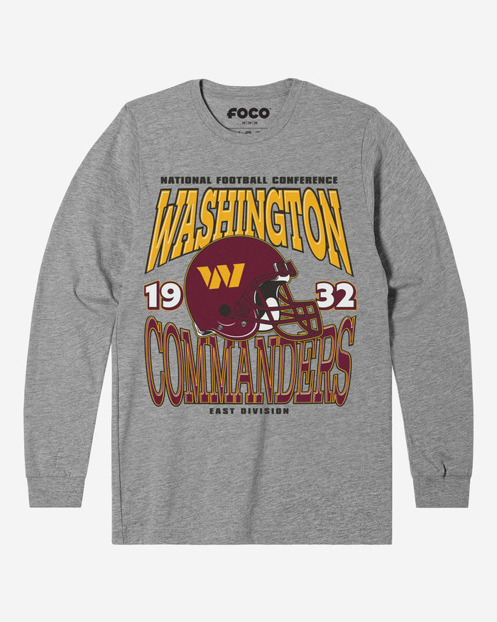 Washington Commanders Classic Team Helmet Long Sleeve T-Shirt FOCO S - FOCO.com