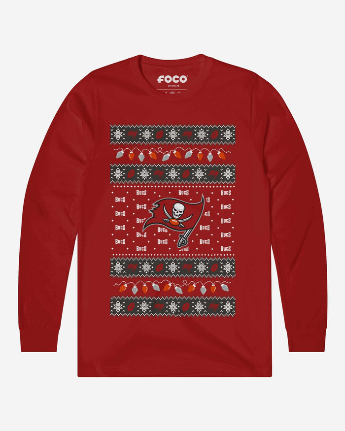 Tampa Bay Buccaneers Holiday Lights Sweater Long Sleeve T-Shirt FOCO S - FOCO.com