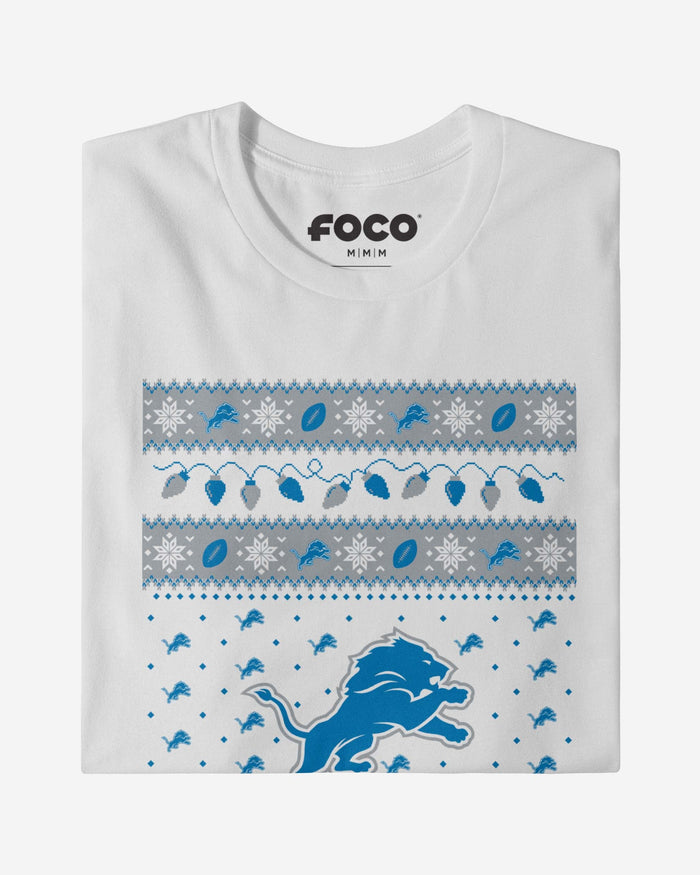 Detroit Lions Holiday Lights Sweater Long Sleeve T-Shirt FOCO - FOCO.com