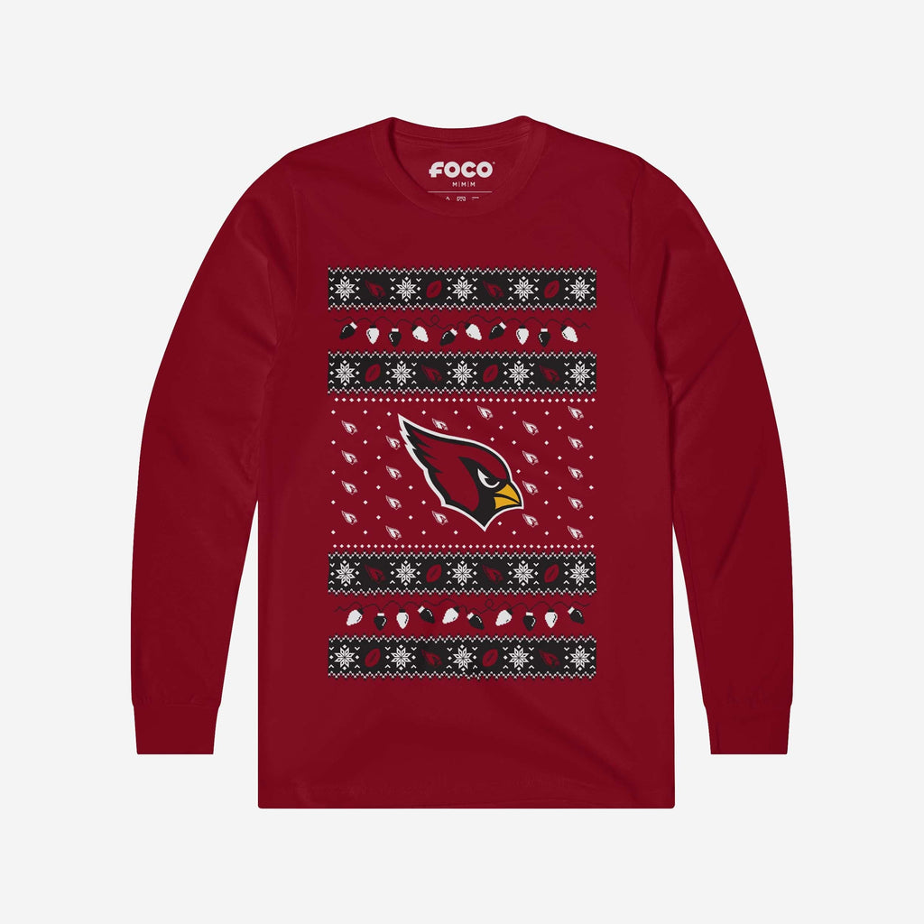 Arizona Cardinals Holiday Lights Sweater Long Sleeve T-Shirt FOCO S - FOCO.com