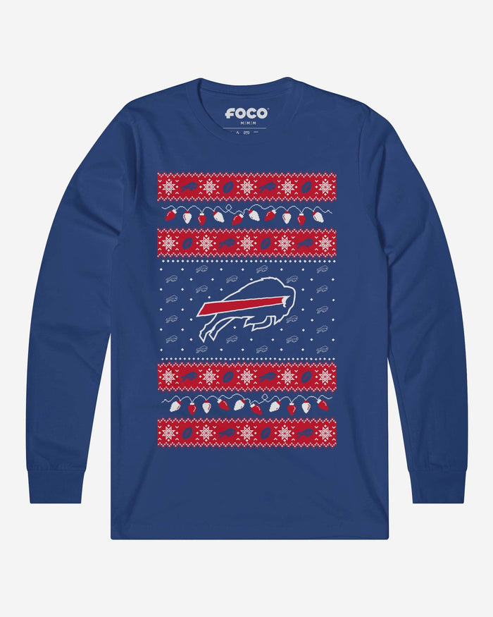 Buffalo Bills Holiday Lights Sweater Long Sleeve T-Shirt FOCO S - FOCO.com