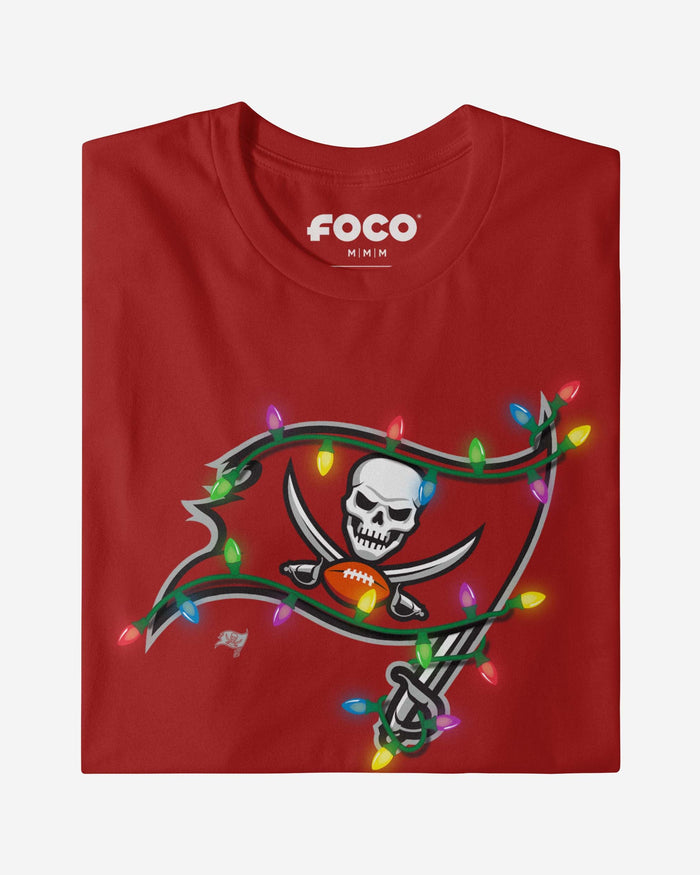 Tampa Bay Buccaneers Primary Logo Holiday Lights Long Sleeve T-Shirt FOCO - FOCO.com