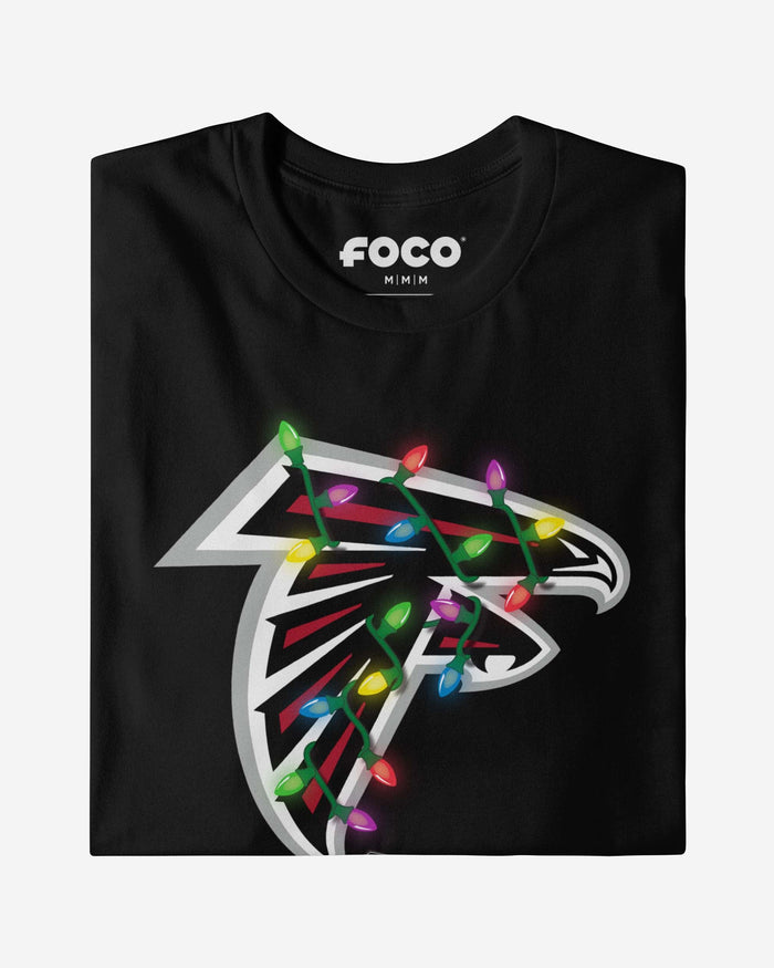 Atlanta Falcons Primary Logo Holiday Lights Long Sleeve T-Shirt FOCO - FOCO.com