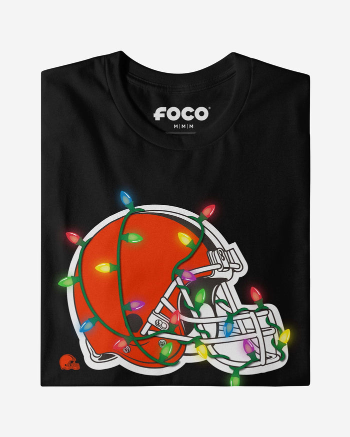 Cleveland Browns Primary Logo Holiday Lights Long Sleeve T-Shirt FOCO - FOCO.com