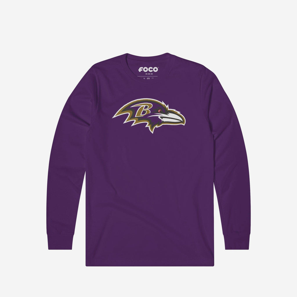 Baltimore Ravens Primary Logo Long Sleeve T-Shirt FOCO Team Purple S - FOCO.com