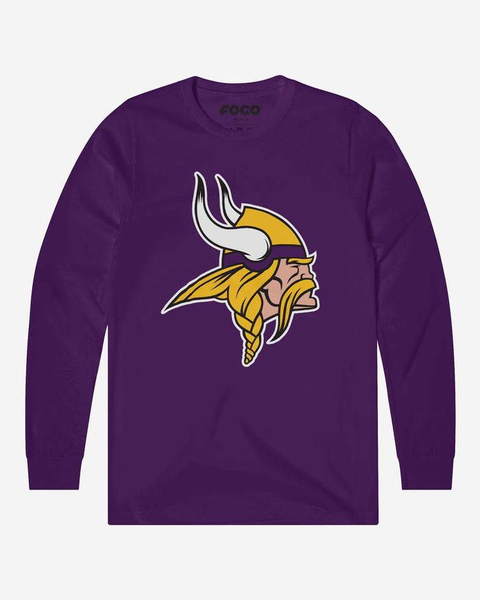 Minnesota Vikings Primary Logo Long Sleeve T-Shirt FOCO Team Purple S - FOCO.com