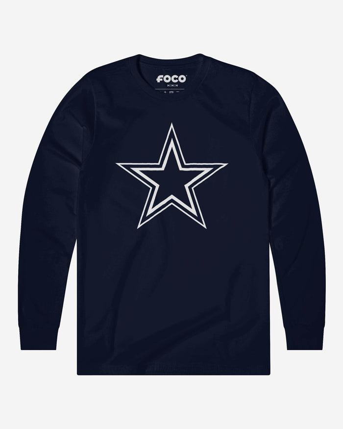 Dallas Cowboys Primary Logo Long Sleeve T-Shirt FOCO Navy S - FOCO.com