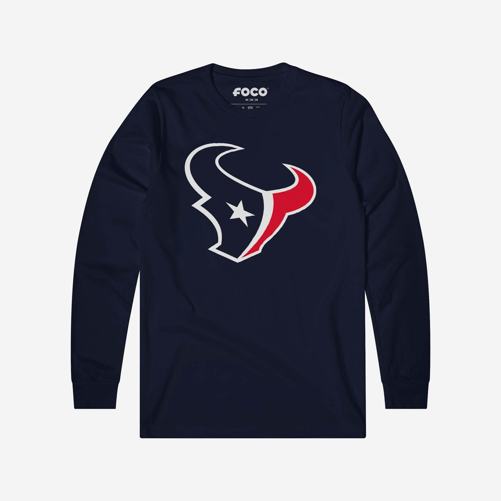 Houston Texans Primary Logo Long Sleeve T-Shirt FOCO Navy S - FOCO.com