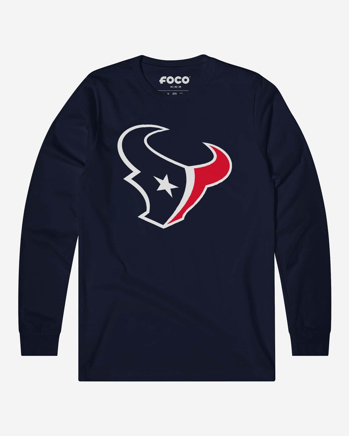 Houston Texans Primary Logo Long Sleeve T-Shirt FOCO Navy S - FOCO.com