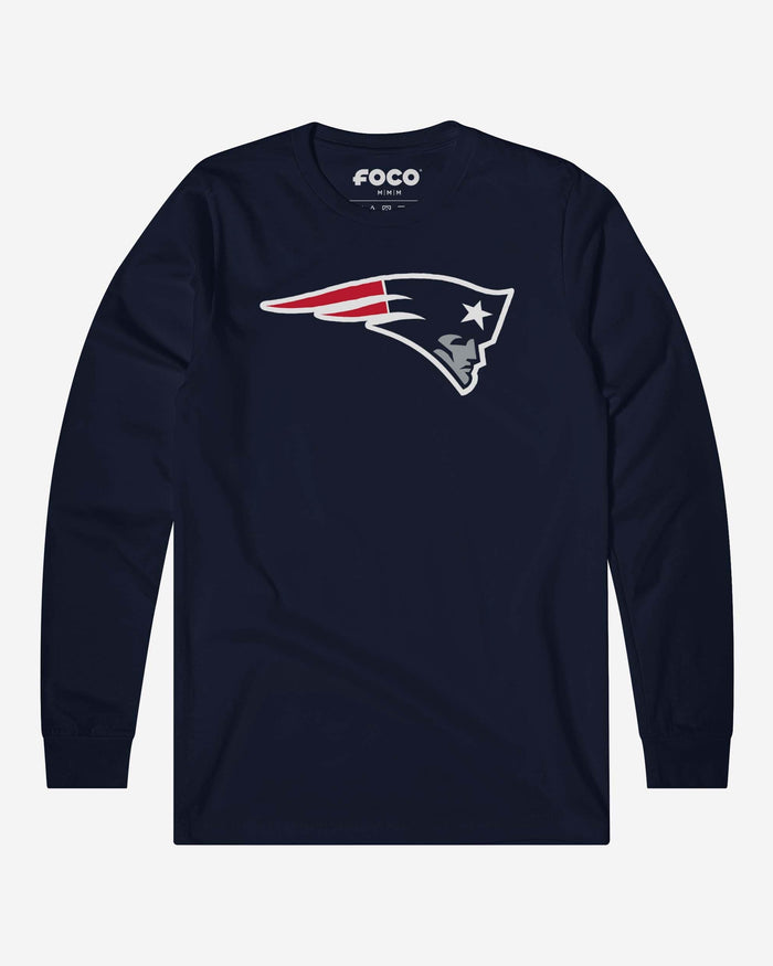 New England Patriots Primary Logo Long Sleeve T-Shirt FOCO Navy S - FOCO.com