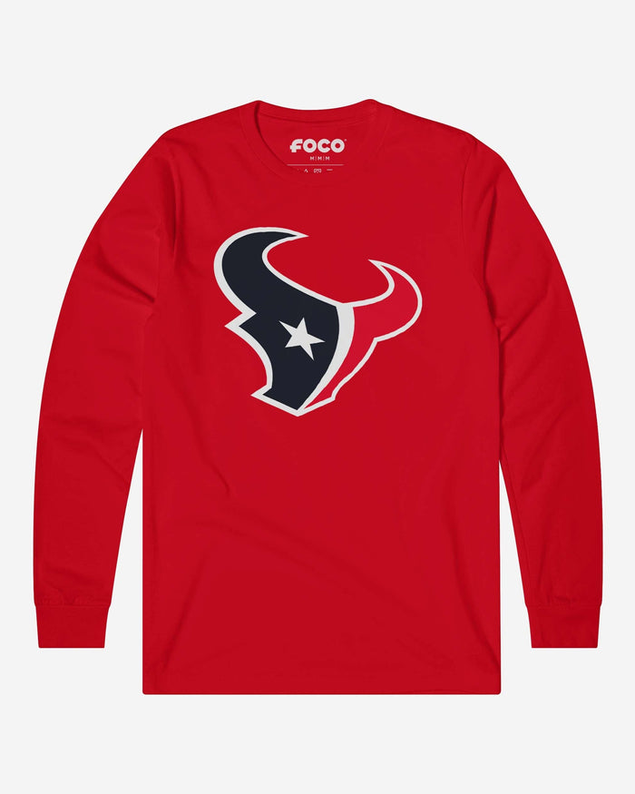 Houston Texans Primary Logo Long Sleeve T-Shirt FOCO Canvas Red S - FOCO.com