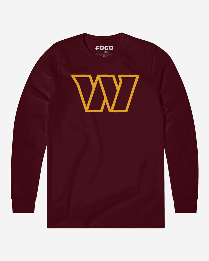 Washington Commanders Primary Logo Long Sleeve T-Shirt FOCO Maroon S - FOCO.com