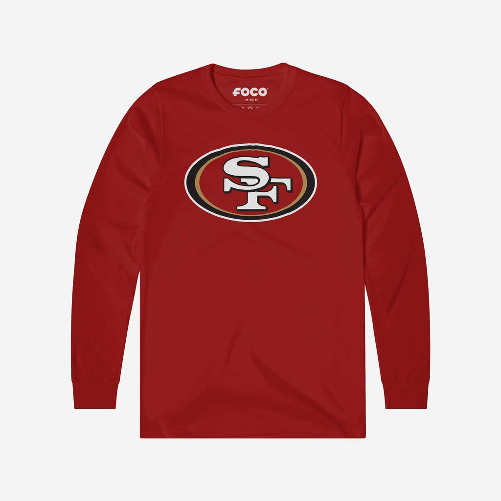 San Francisco 49ers Primary Logo Long Sleeve T-Shirt FOCO Canvas Red S - FOCO.com