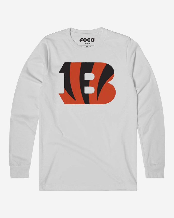 Cincinnati Bengals Primary Logo Long Sleeve T-Shirt FOCO White S - FOCO.com