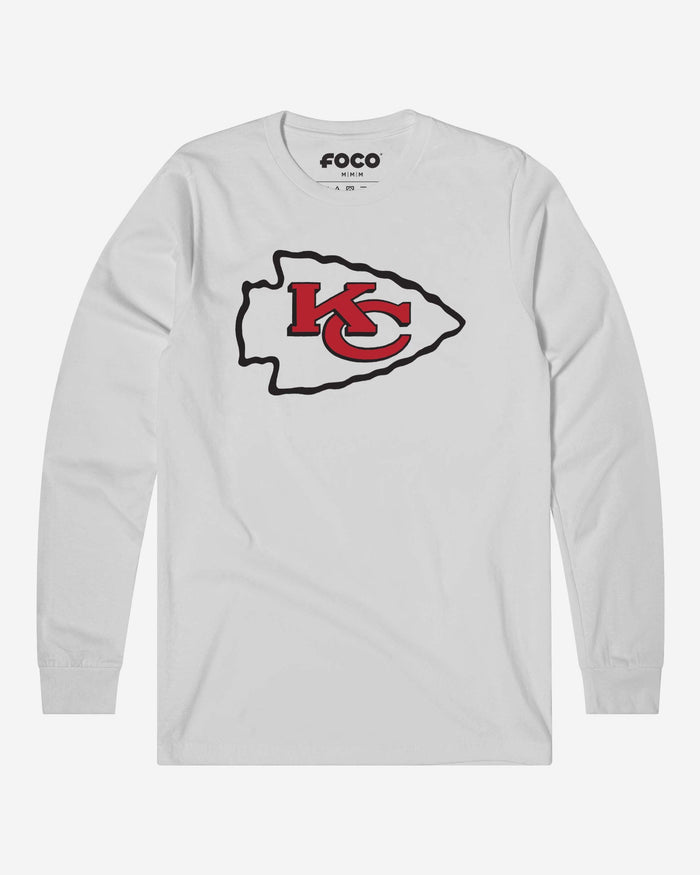 Kansas City Chiefs Primary Logo Long Sleeve T-Shirt FOCO White S - FOCO.com