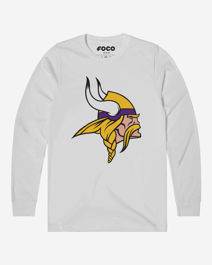 Minnesota Vikings Primary Logo Long Sleeve T-Shirt FOCO White S - FOCO.com