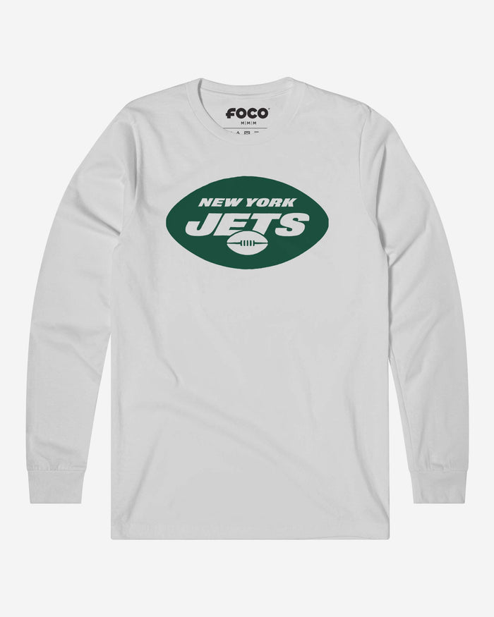 New York Jets 2019 Retro Logo Long Sleeve T-Shirt FOCO White S - FOCO.com