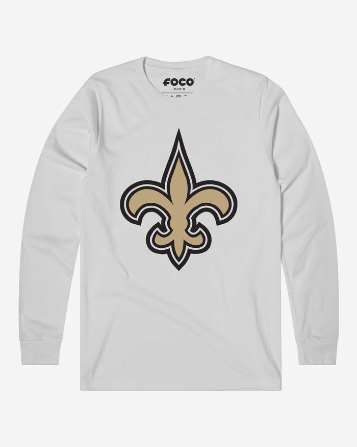 New Orleans Saints Primary Logo Long Sleeve T-Shirt FOCO White S - FOCO.com