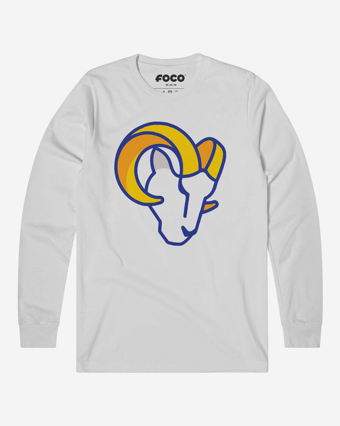 Los Angeles Rams Primary Logo Long Sleeve T-Shirt FOCO White S - FOCO.com