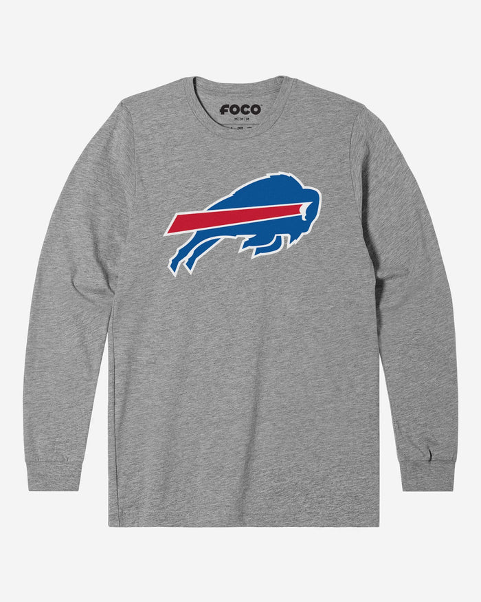 Buffalo Bills Primary Logo Long Sleeve T-Shirt FOCO Athletic Heather S - FOCO.com