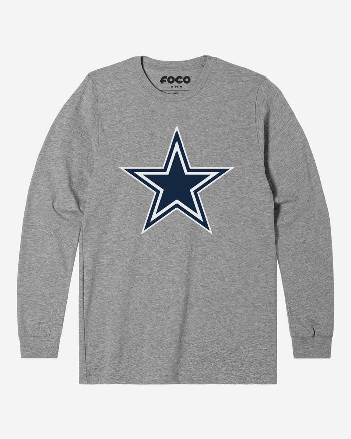 Dallas Cowboys Primary Logo Long Sleeve T-Shirt FOCO Athletic Heather S - FOCO.com