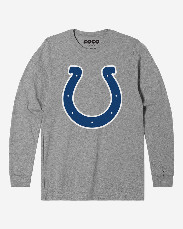 Indianapolis Colts Primary Logo Long Sleeve T-Shirt FOCO Athletic Heather S - FOCO.com