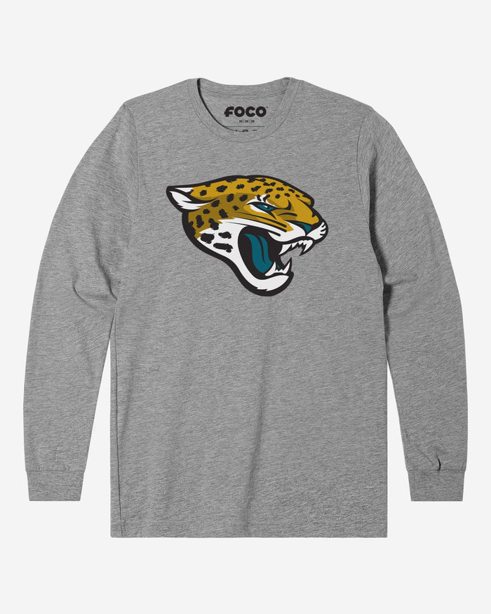 Jacksonville Jaguars Primary Logo Long Sleeve T-Shirt FOCO Athletic Heather S - FOCO.com