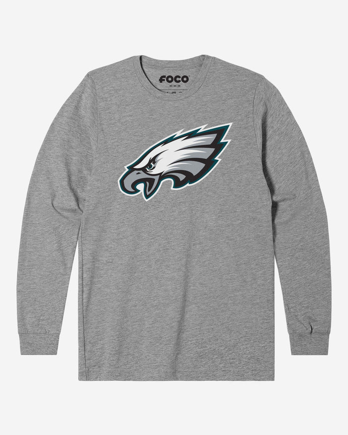 Philadelphia Eagles Primary Logo Long Sleeve T-Shirt FOCO Athletic Heather S - FOCO.com