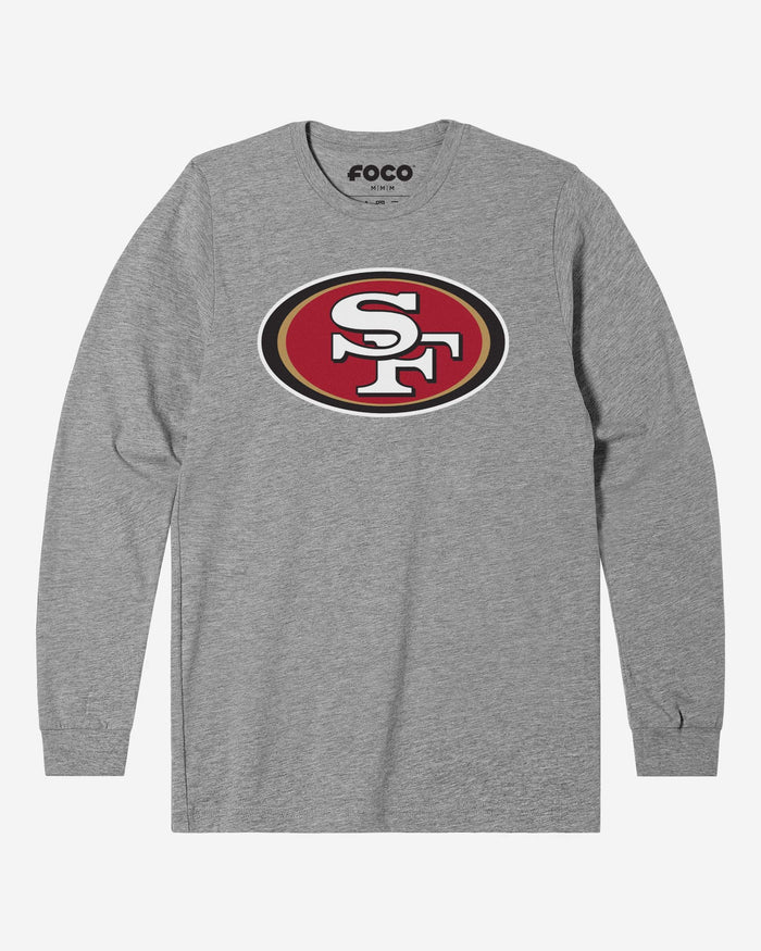 San Francisco 49ers Primary Logo Long Sleeve T-Shirt FOCO Athletic Heather S - FOCO.com