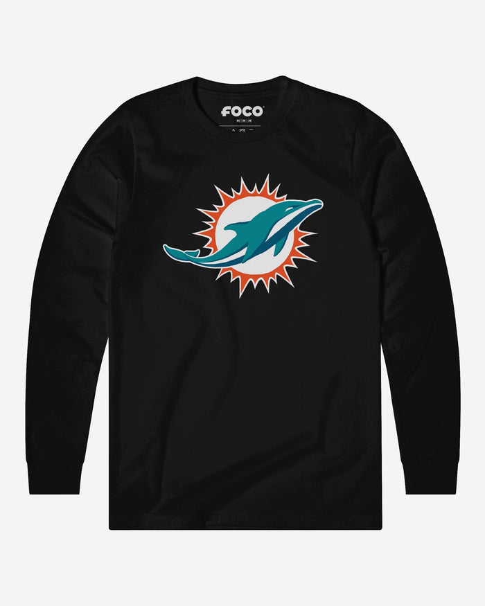 Miami Dolphins Primary Logo Long Sleeve T-Shirt FOCO Black S - FOCO.com