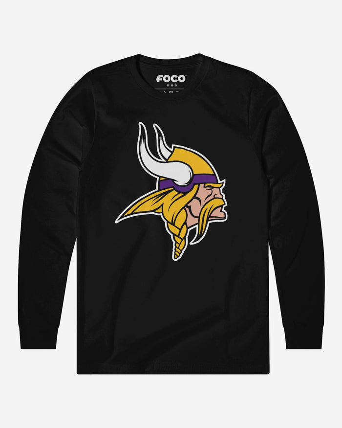 Minnesota Vikings Primary Logo Long Sleeve T-Shirt FOCO Black S - FOCO.com