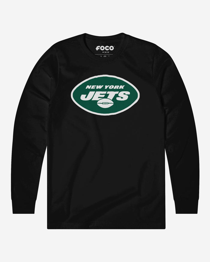 New York Jets 2019 Retro Logo Long Sleeve T-Shirt FOCO Black S - FOCO.com