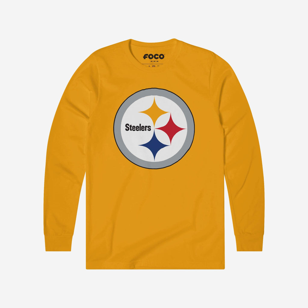 Pittsburgh Steelers Primary Logo Long Sleeve T-Shirt FOCO Gold S - FOCO.com