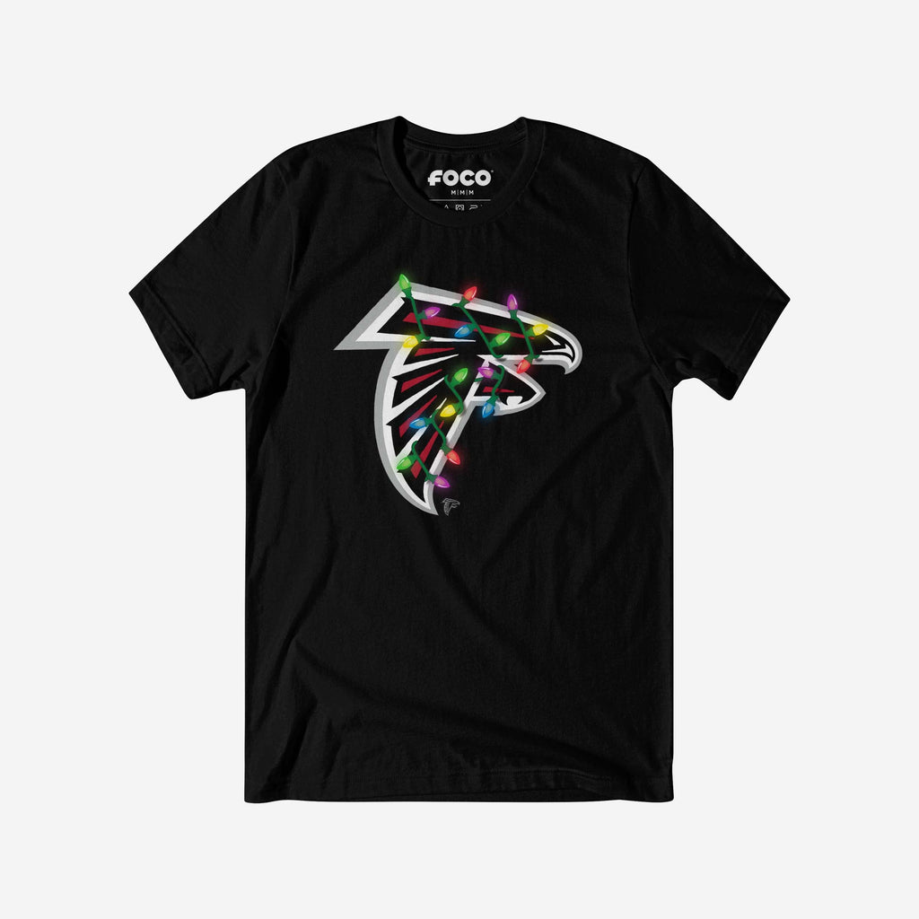 Atlanta Falcons Primary Logo Holiday Lights T-Shirt FOCO S - FOCO.com