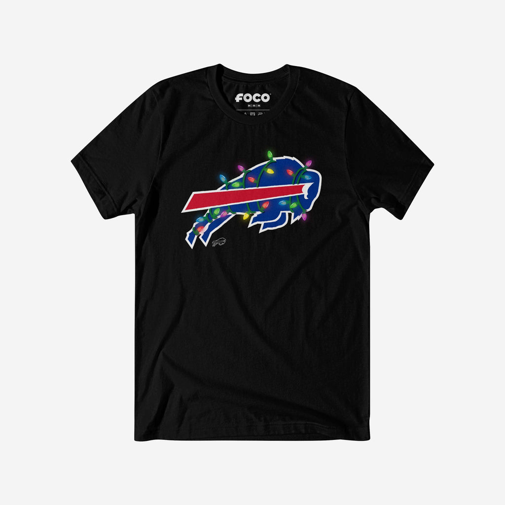 Buffalo Bills Primary Logo Holiday Lights T-Shirt FOCO S - FOCO.com