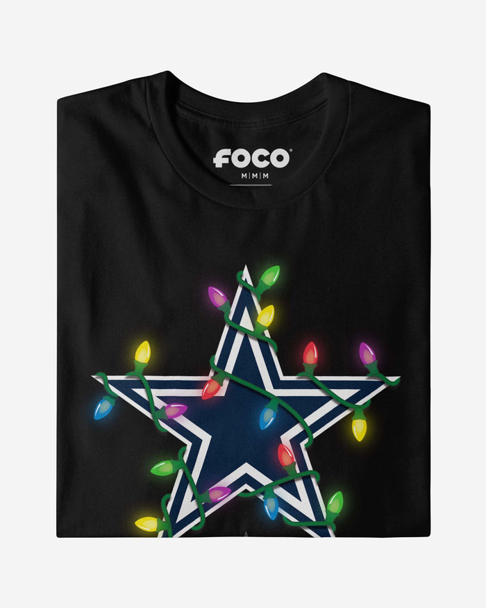 Dallas Cowboys Primary Logo Holiday Lights T-Shirt FOCO - FOCO.com