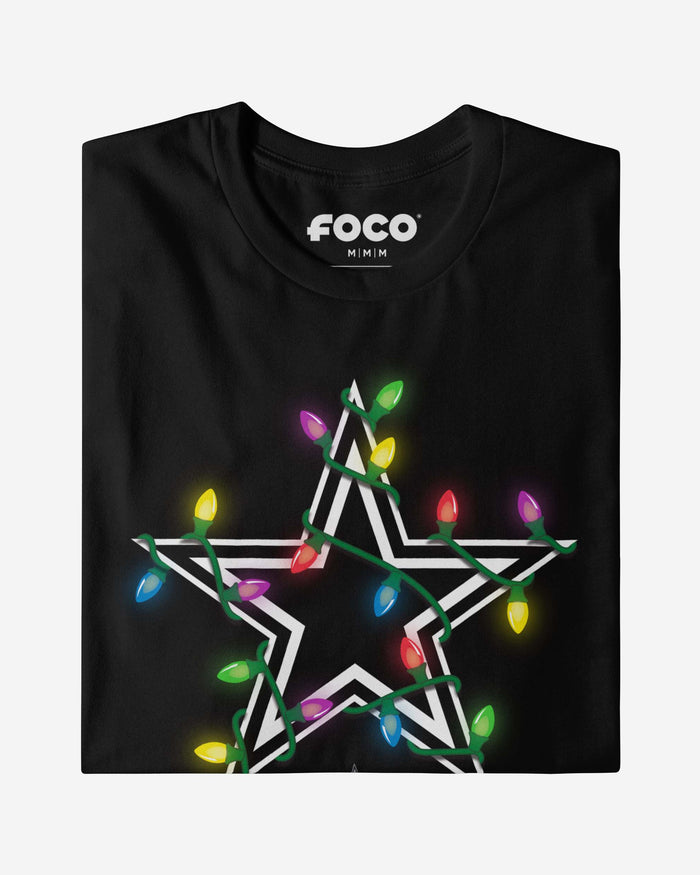 Dallas Cowboys Primary Logo Holiday Lights T-Shirt FOCO - FOCO.com