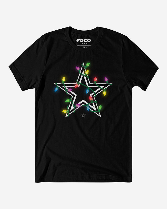 Dallas Cowboys Primary Logo Holiday Lights T-Shirt FOCO S - FOCO.com