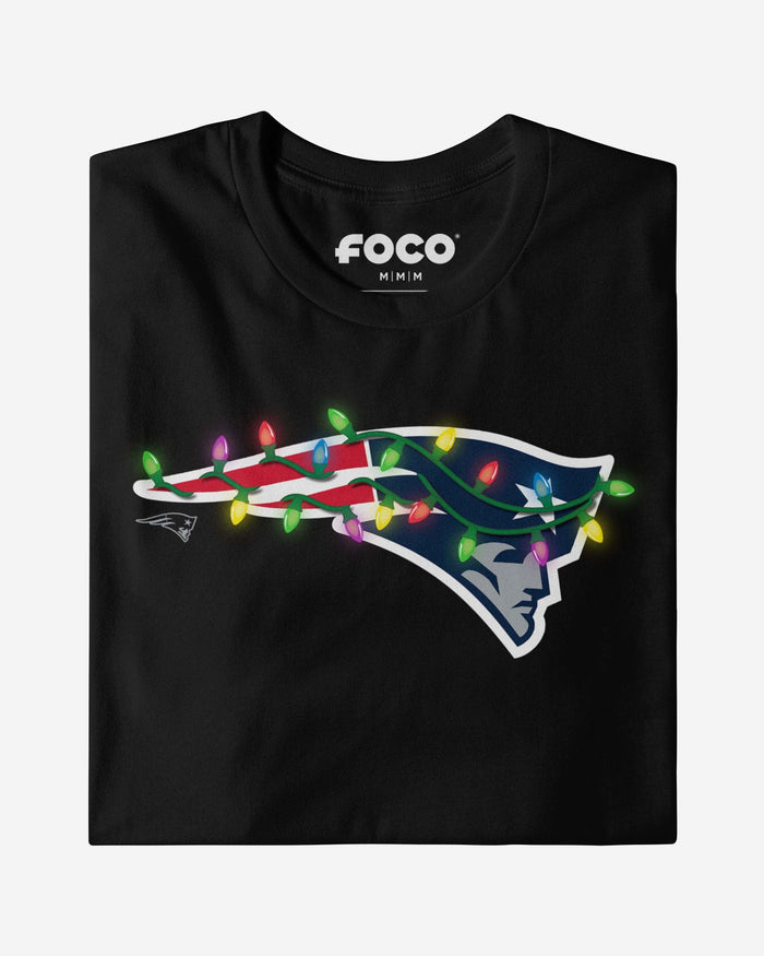 New England Patriots Primary Logo Holiday Lights T-Shirt FOCO - FOCO.com