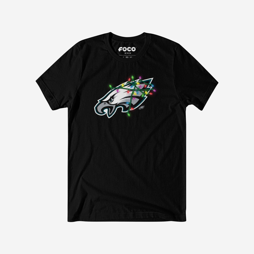 Philadelphia Eagles Primary Logo Holiday Lights T-Shirt FOCO S - FOCO.com