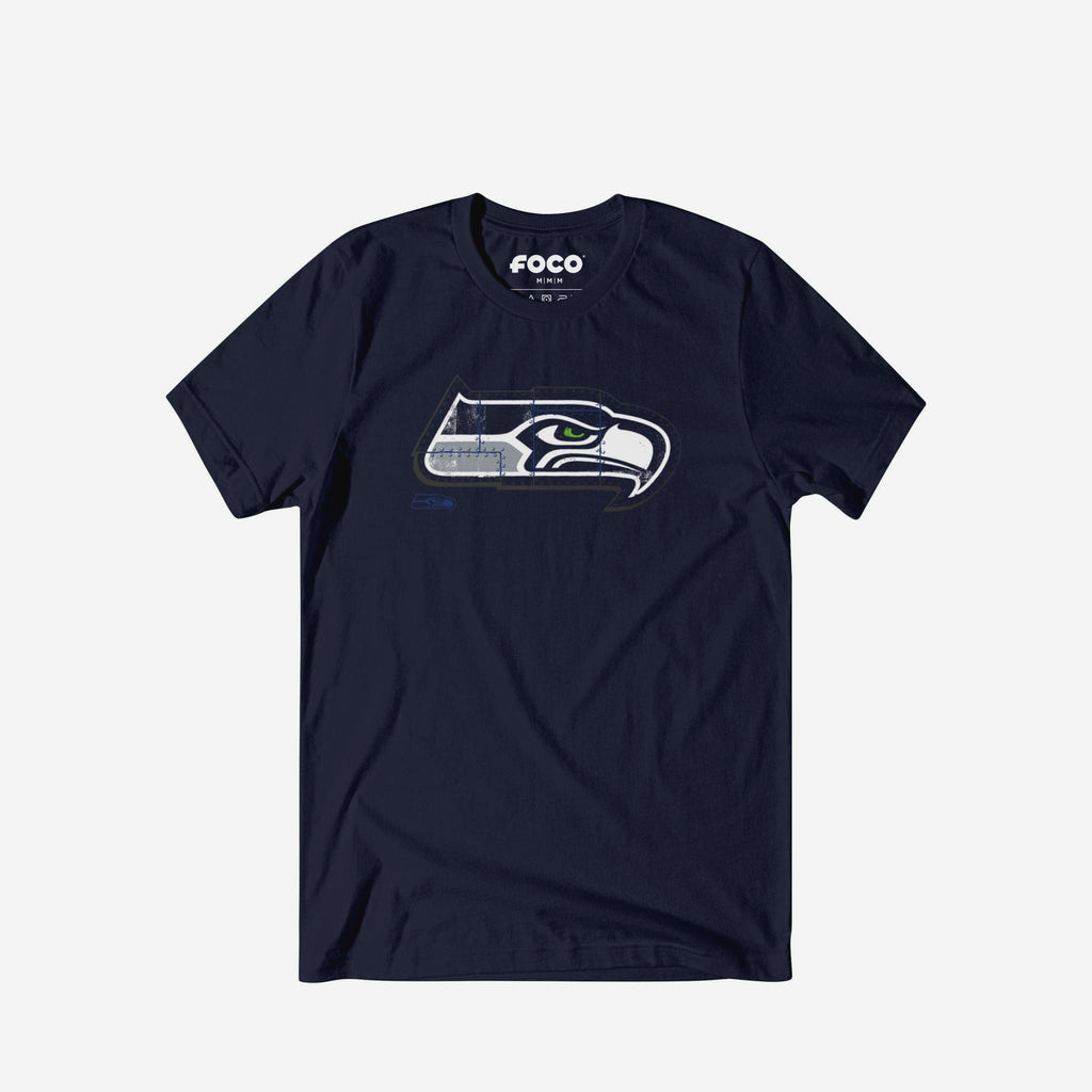 Seattle Seahawks Rivet Logo T-Shirt FOCO S - FOCO.com
