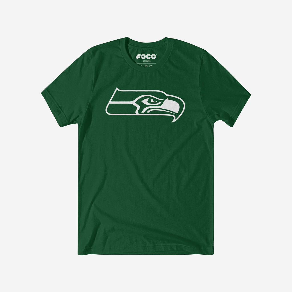 Seattle Seahawks White Logo T-Shirt FOCO S - FOCO.com