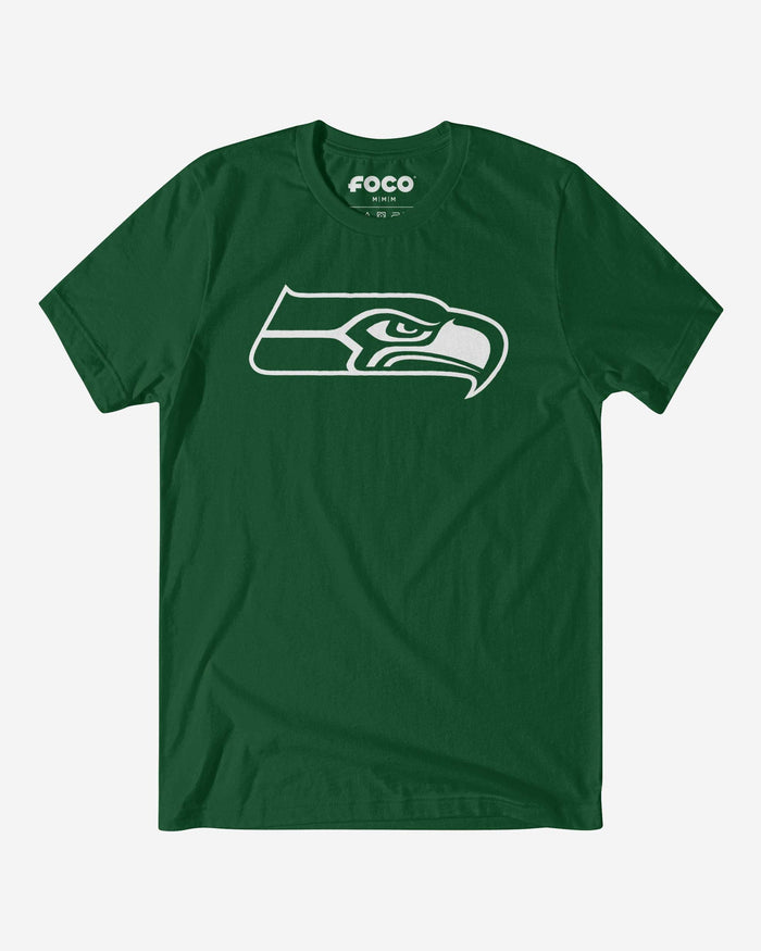 Seattle Seahawks White Logo T-Shirt FOCO S - FOCO.com