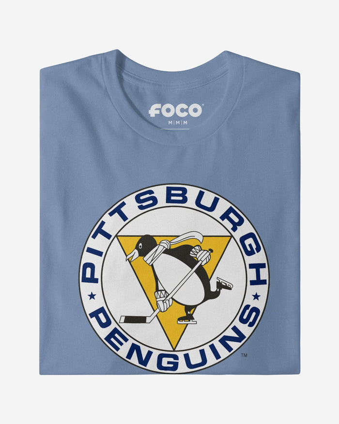 Pittsburgh Penguins 1967 Retro Logo T-Shirt FOCO Carolina Blue S - FOCO.com