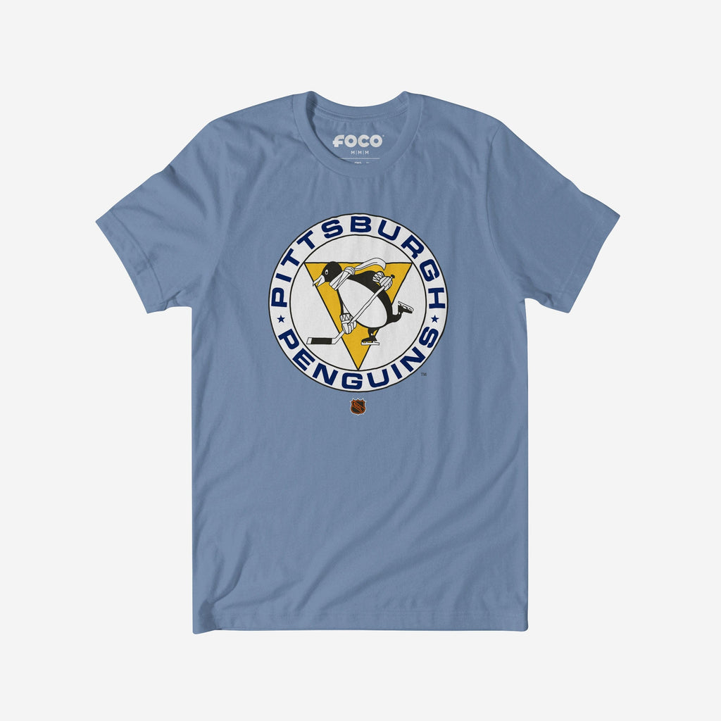 Pittsburgh Penguins 1967 Retro Logo T-Shirt FOCO Carolina Blue S - FOCO.com