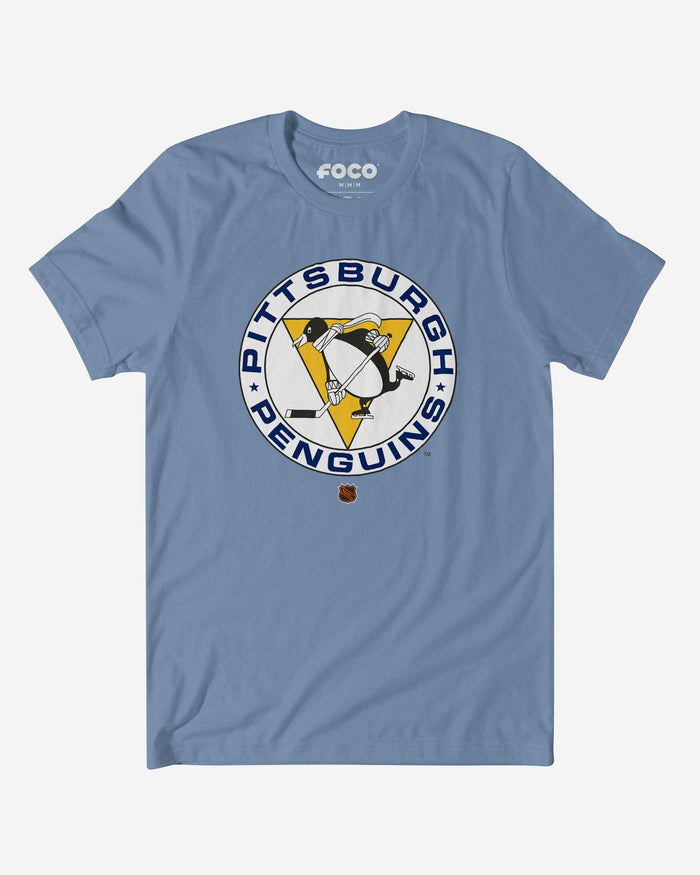 Pittsburgh Penguins 1967 Retro Logo T-Shirt FOCO Carolina Blue S - FOCO.com